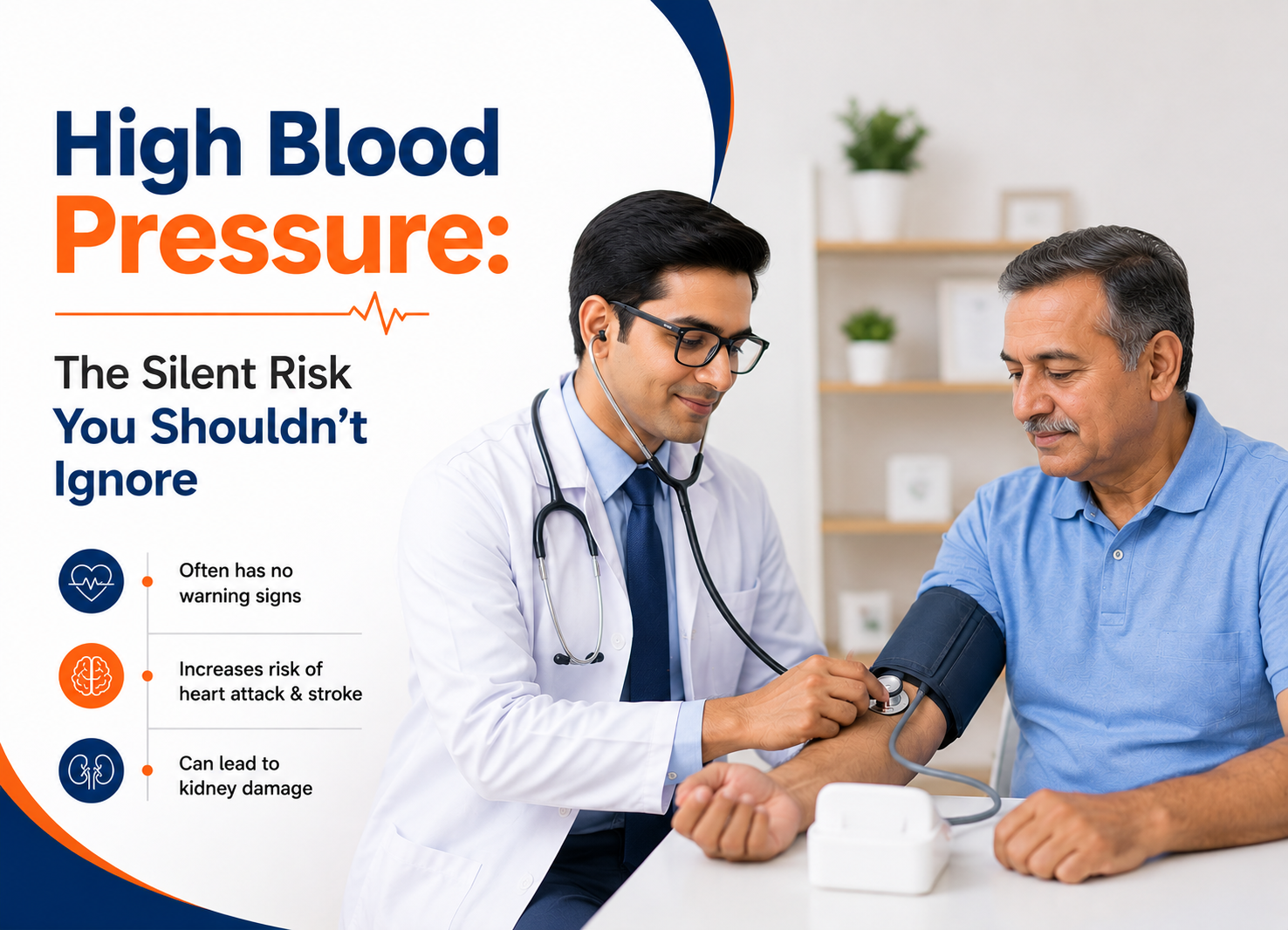 Blood pressure being checked